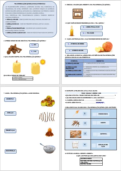 Atividades Adaptadas sobre Transformações Químicas: Evidências e Exemplos do Cotidiano (Educação Especial e AEE) 🧪🔥 — imagem 2