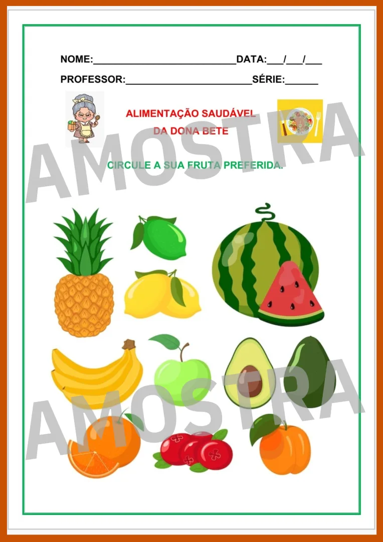 Atividades Alimentação Saudável 3 á 10 anos — imagem 2