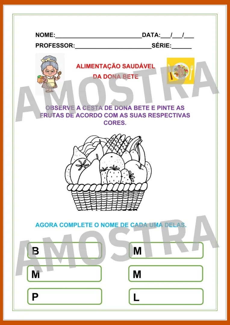 Atividades Alimentação Saudável 3 á 10 anos — imagem 6