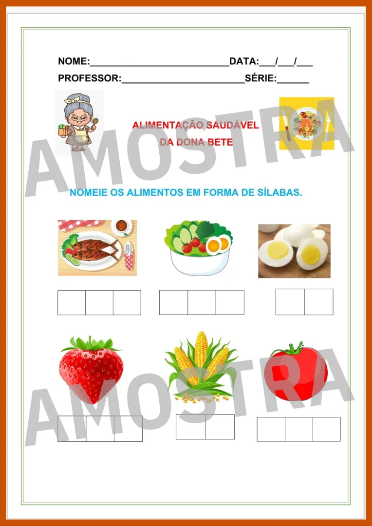 Atividades Alimentação Saudável 3 á 10 anos — imagem 7
