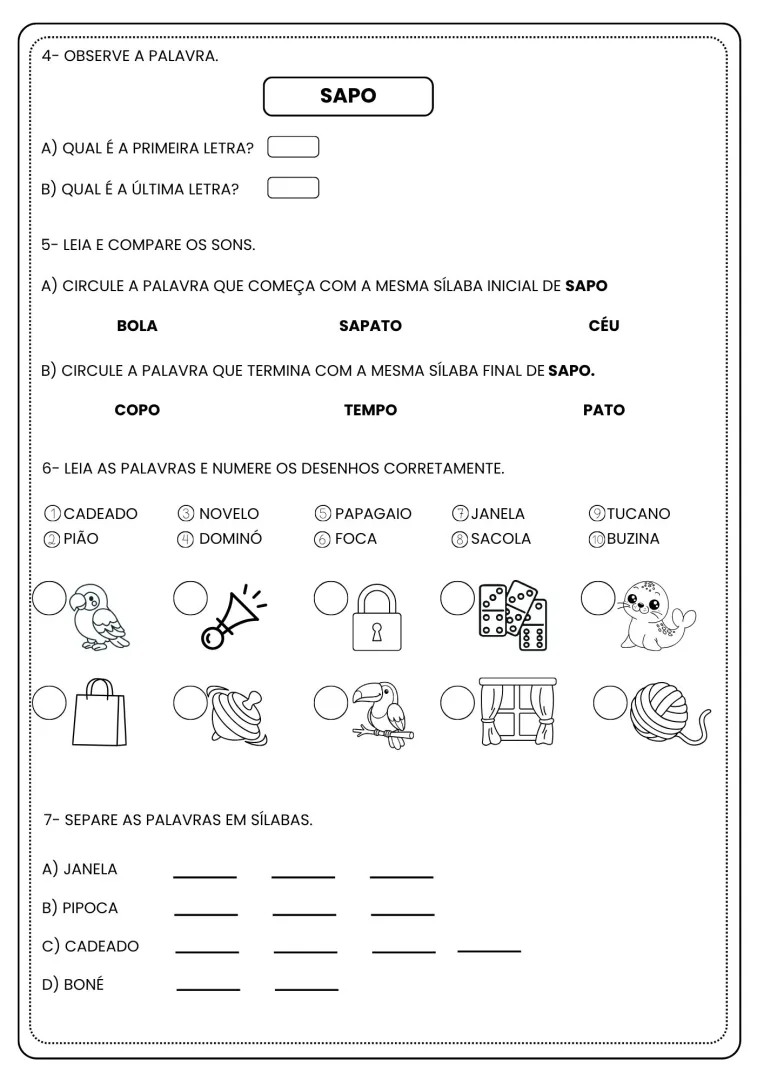 Atividades Avaliativas  Português e Matemática 1º Ano-PDF — imagem 3