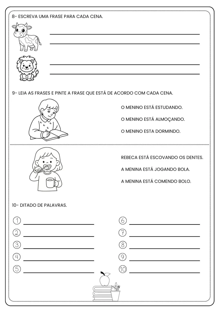 Atividades Avaliativas  Português e Matemática 1º Ano-PDF — imagem 4