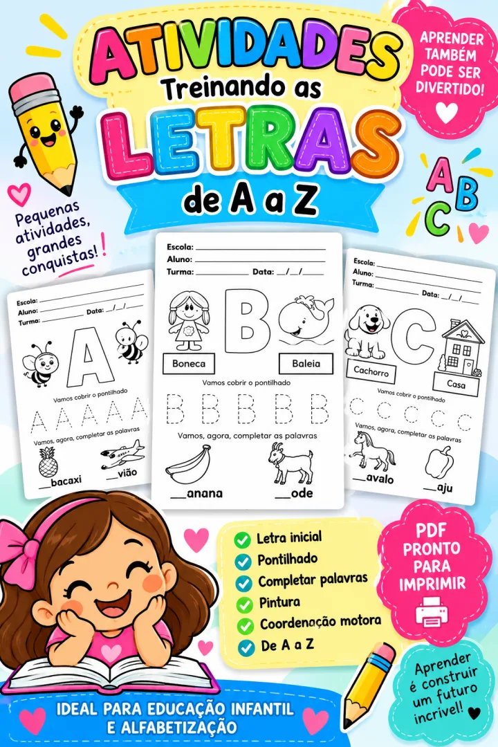 Atividades de a a Z - Alfabetização - PDF com 24 Páginas — imagem 5