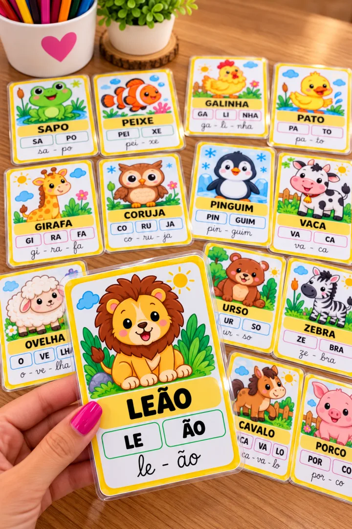 Atividades de Alfabetização Infantil Kit Soletrando e Escrevendo – Leitura, Sílabas e Escrita de Palavras em PDF — imagem 6