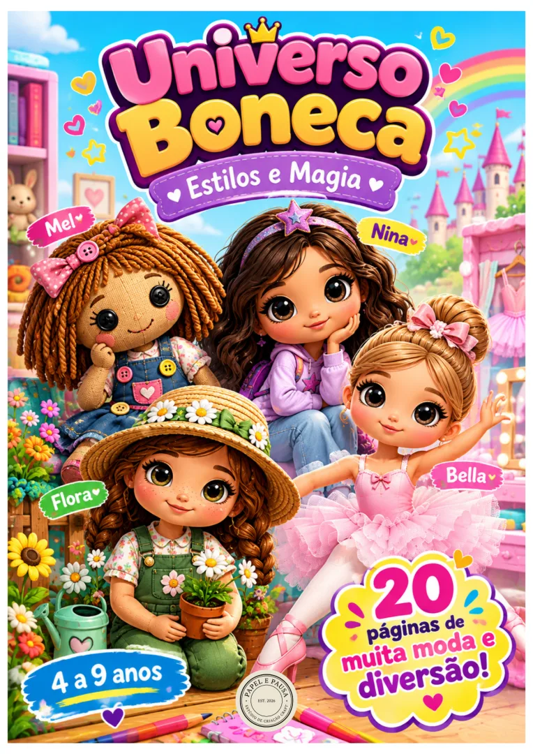Universo Boneca: Estilos e Magia - Educação Infantil - PDF com 20 Páginas a Partir dos 5 Anos — imagem 5