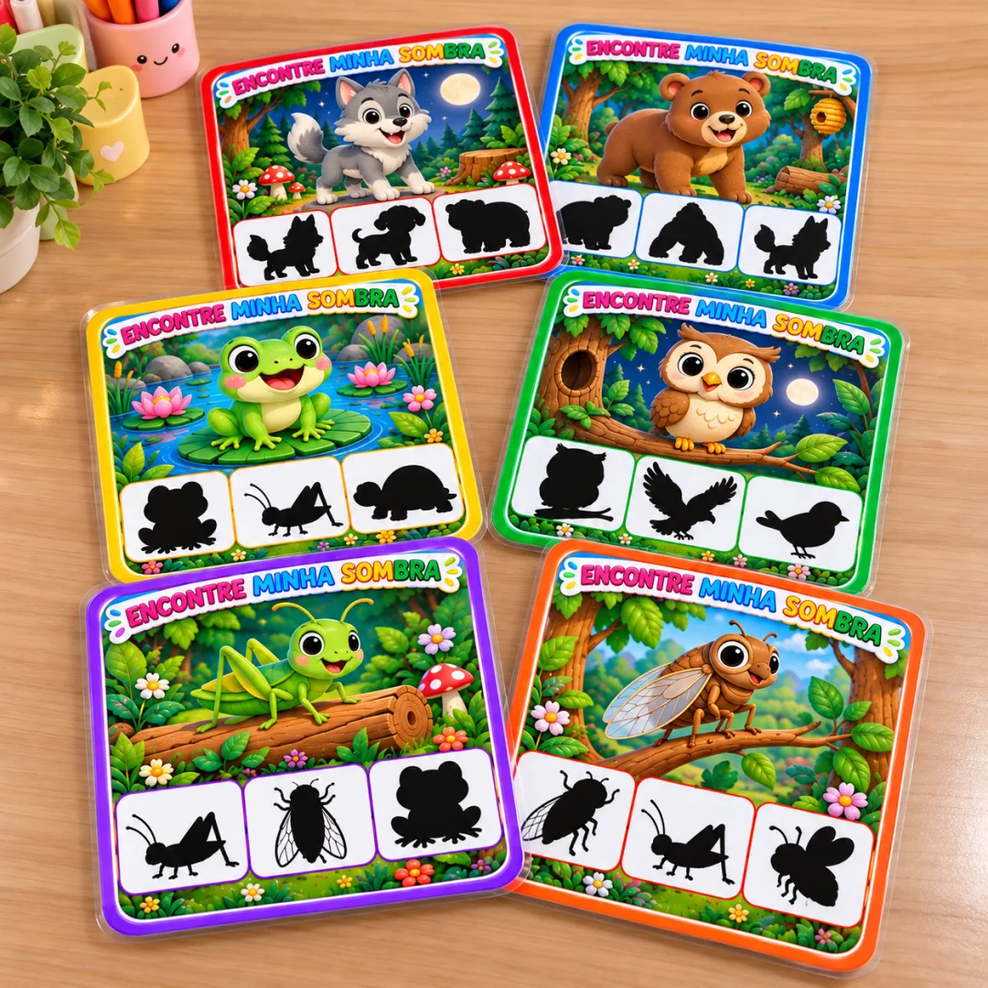 Imitando os Animais - Encontre Minha Sombra - Atividades de Associação:  - Educação Infantil - Arquivo Digital — imagem 3