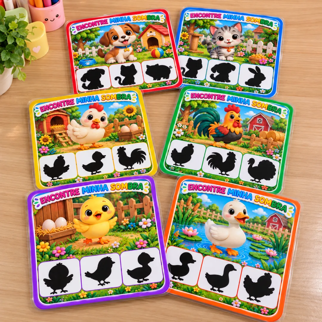 Imitando os Animais - Encontre Minha Sombra - Atividades de Associação:  - Educação Infantil - Arquivo Digital — imagem 2