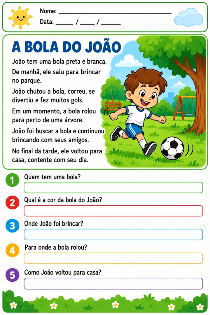 Atividades de Interpretação de Texto Educação Infantil – Historinhas com Animais em PDF — imagem 2