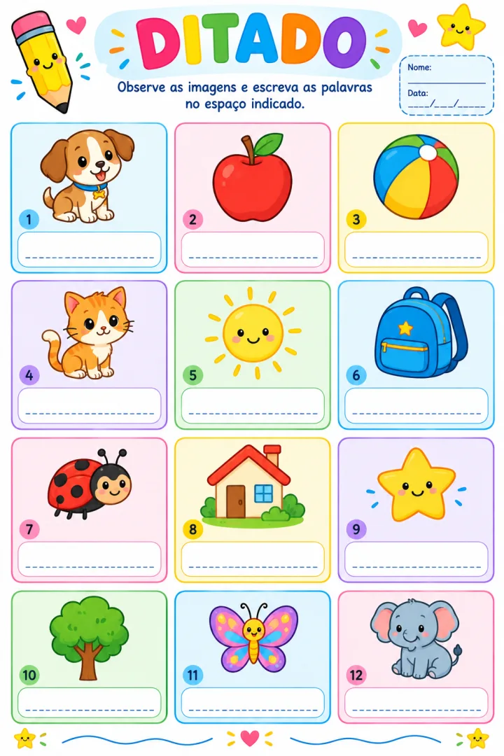 Atividades de Leitura e Ditado 1º Ano 2º Ano Alfabetização em PDF — imagem 4