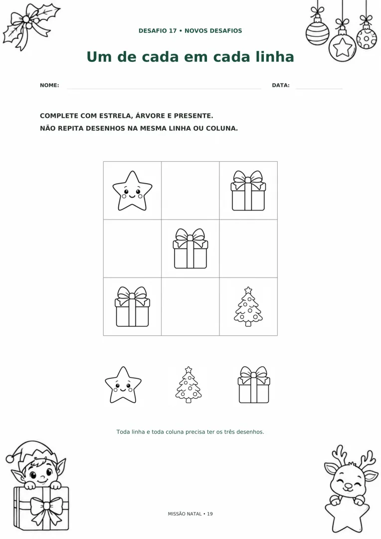 Atividades de Lógica de Natal em PDF — imagem 3
