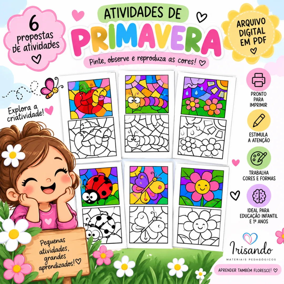 MOSAICO- Atividades de Primavera - 6 Propostas Coloridas - EDUCAÇÂO INFANTIL — imagem 2