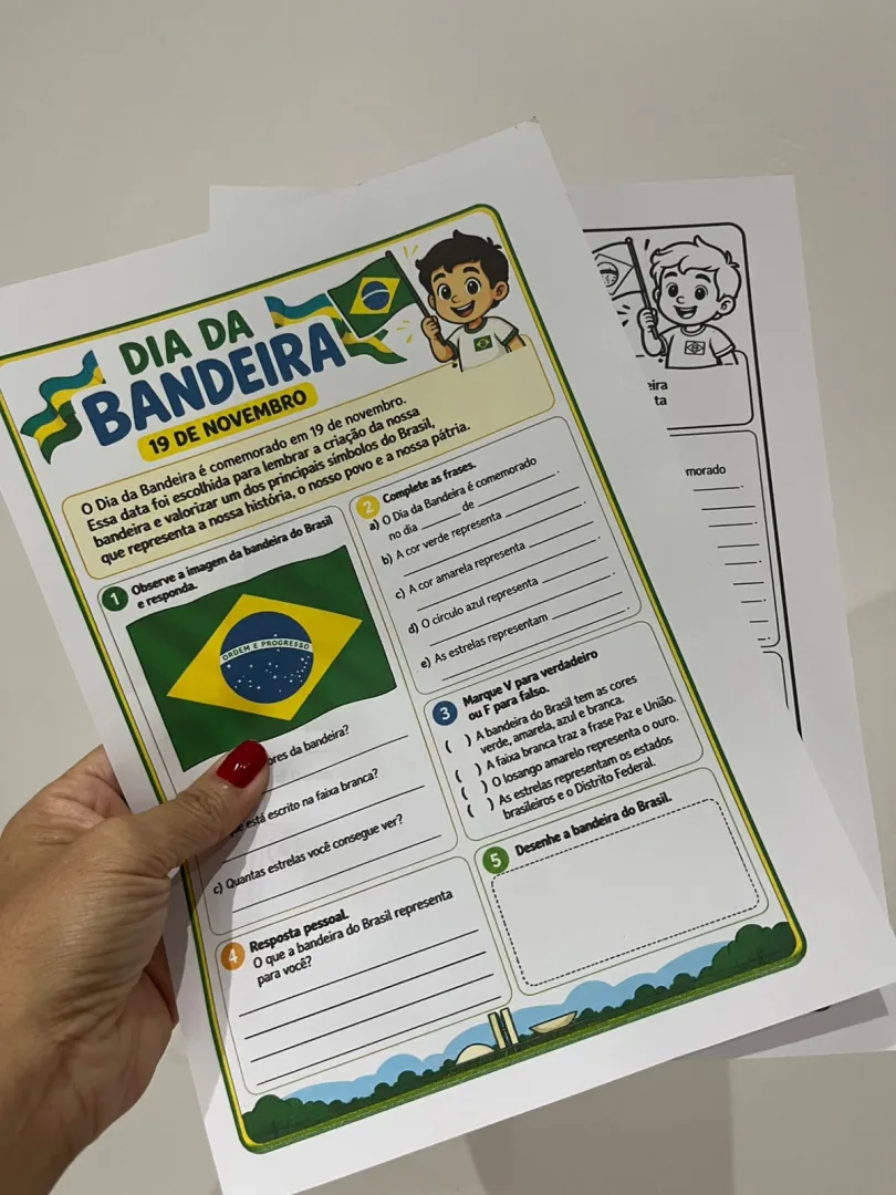 Atividades Dia da Bandeira do Brasil – Kit Pedagógico para 19 de Novembro em PDF — imagem 5
