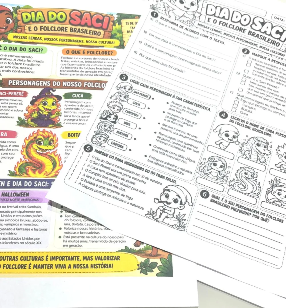 Atividades Halloween e Dia do Saci - 1º ao 5º ano - PDF — imagem 3
