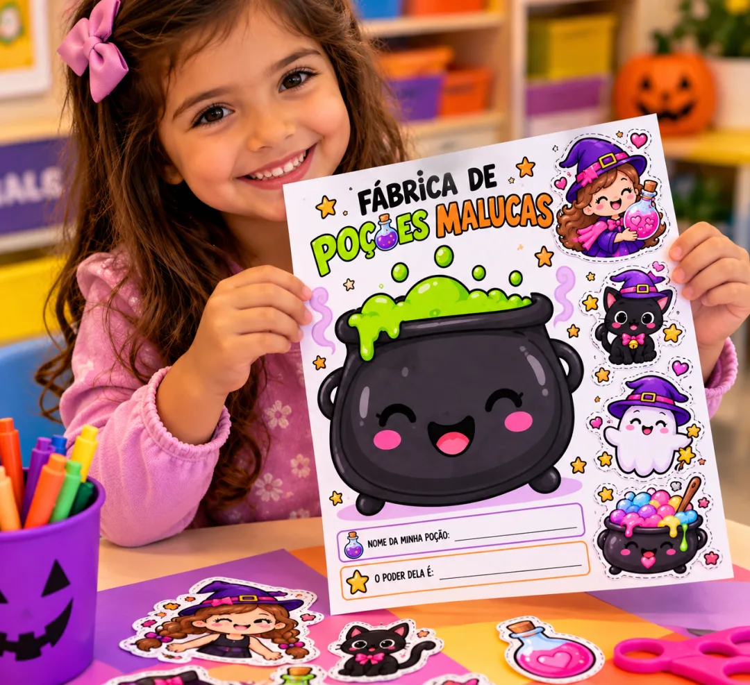 Atividades Lúdicas para Recortar, Colar e Montar Halloween em PDF — imagem 2