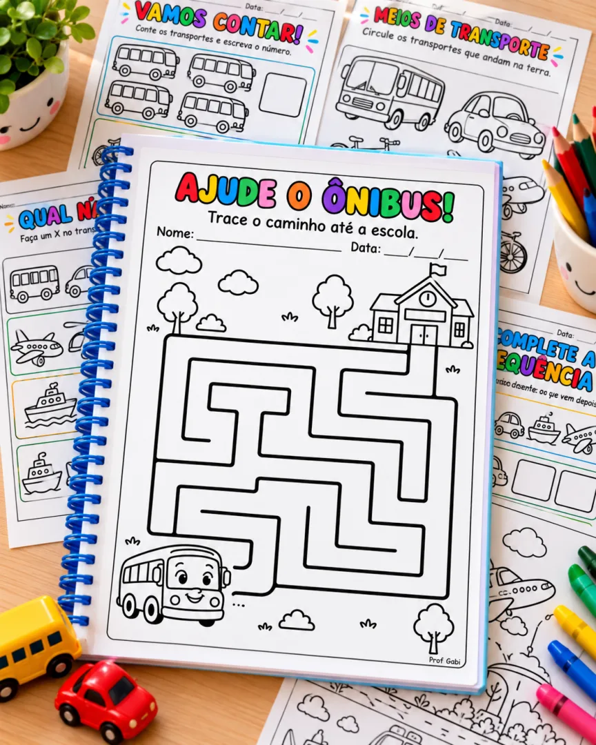 Atividades Meios de Transporte para Educação Infantil em PDF — imagem 3