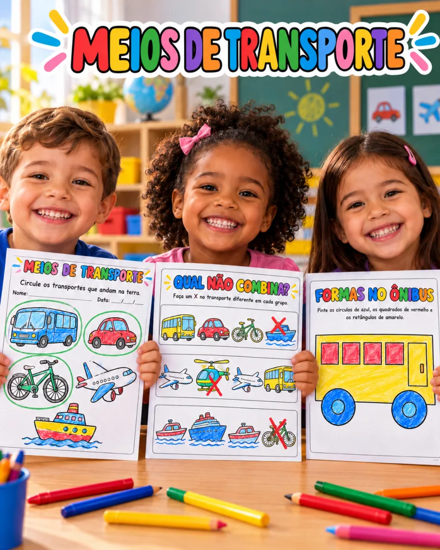 Atividades Meios de Transporte para Educação Infantil em PDF — imagem 2