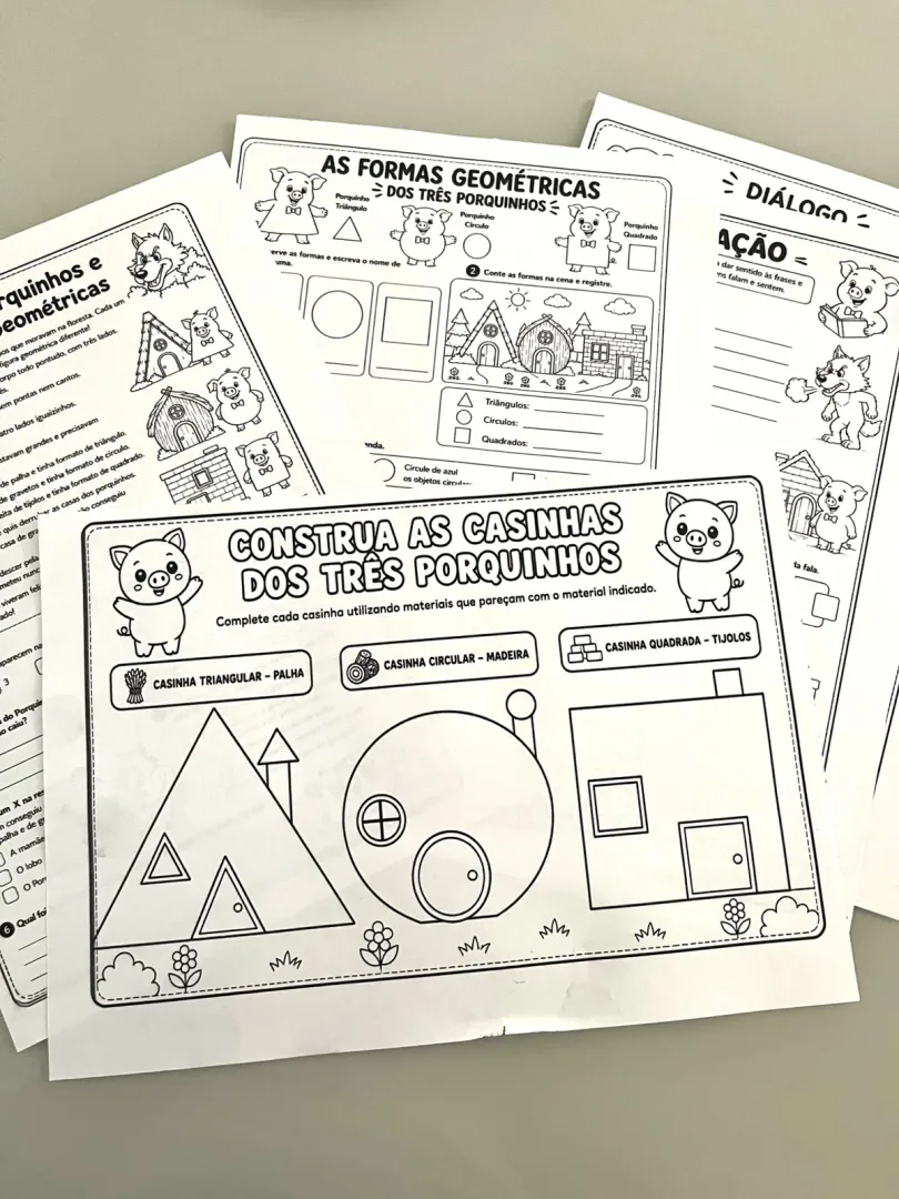 Atividades: Os Três Porquinhos e as Formas Geométricas — imagem 2