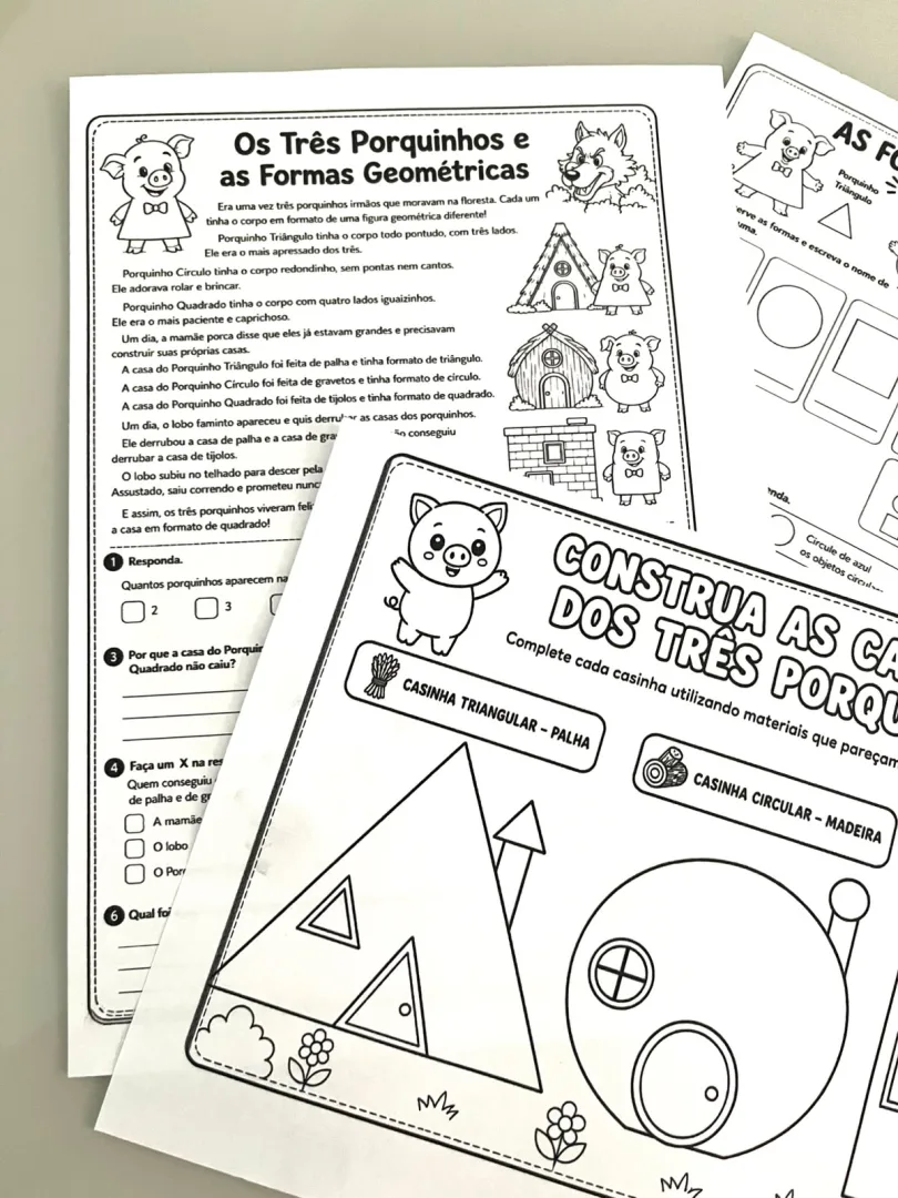 Atividades: Os Três Porquinhos e as Formas Geométricas — imagem 3