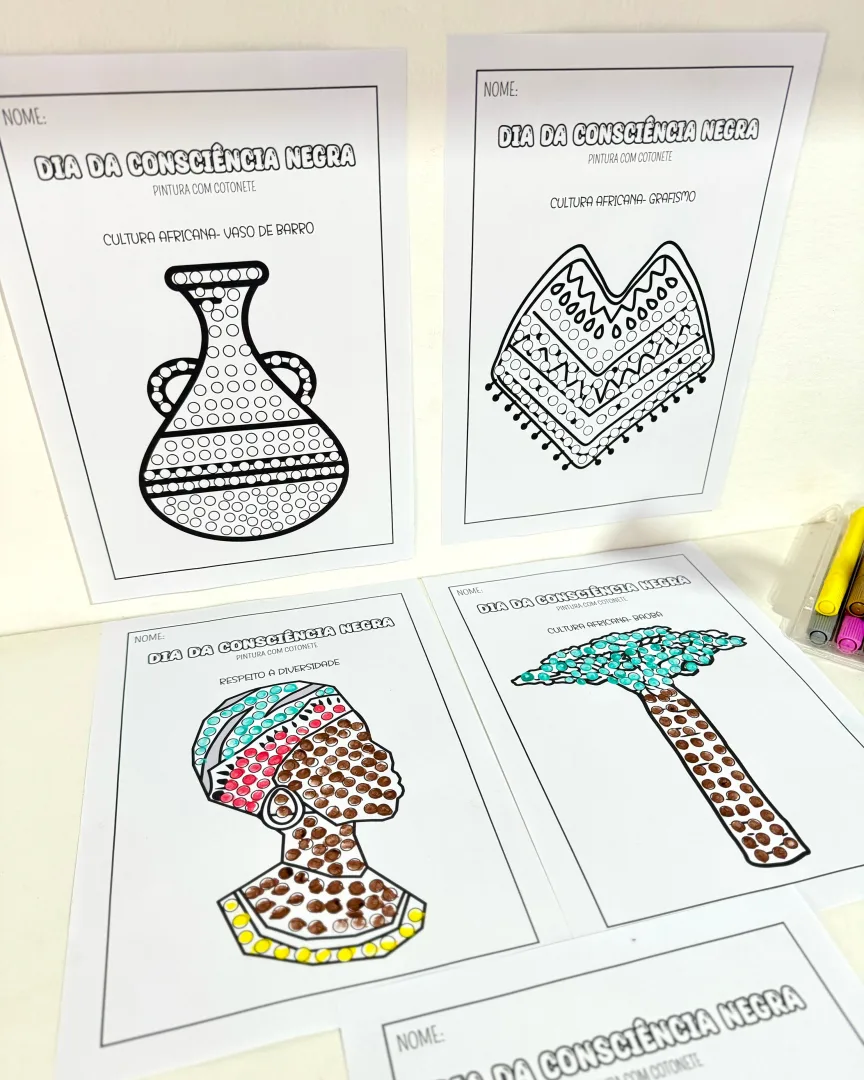 Atividades Consciência Negra com Cotonete — Educação Infantil em PDF — imagem 2
