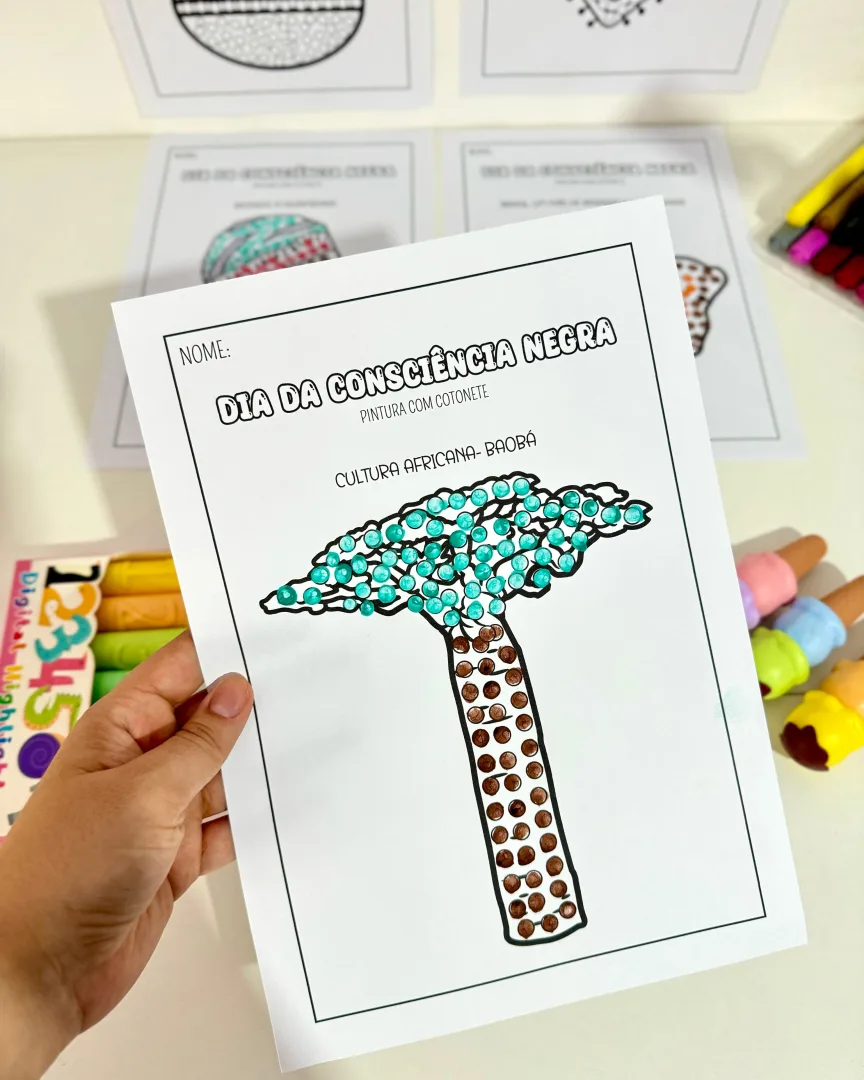 Atividades Consciência Negra com Cotonete — Educação Infantil em PDF — imagem 4