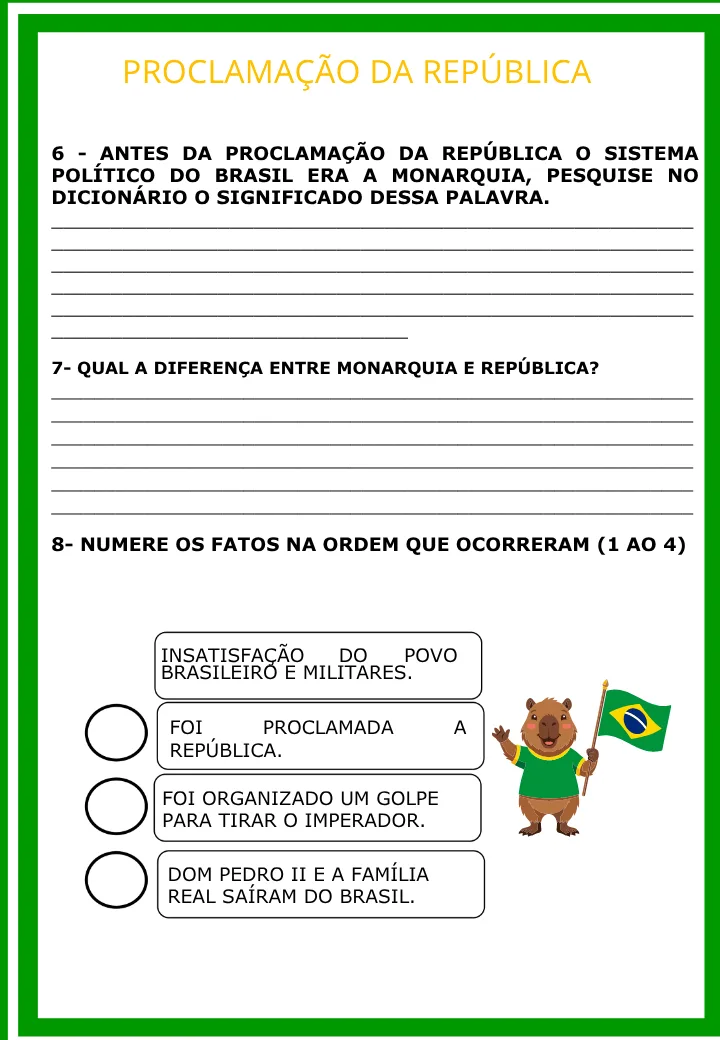Atividades Proclamação da República-PDF Ensino Fundamental  — imagem 4