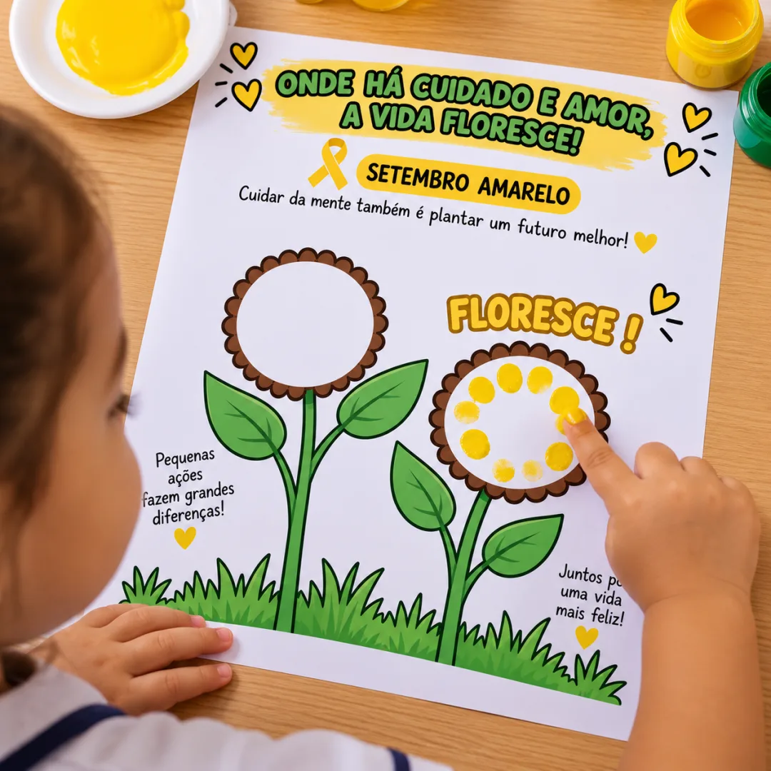 Atividades Setembro Amarelo Pílulas de Carinho + Pintura as Mãos em PDF — imagem 3