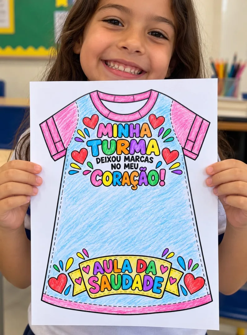 ❤️✨ AULA DA SAUDADE – CAMISETA DA SAUDADE! 👕💕 💰7,00 Que tal transformar a despedida da turma em uma lembrança inesque — imagem 4