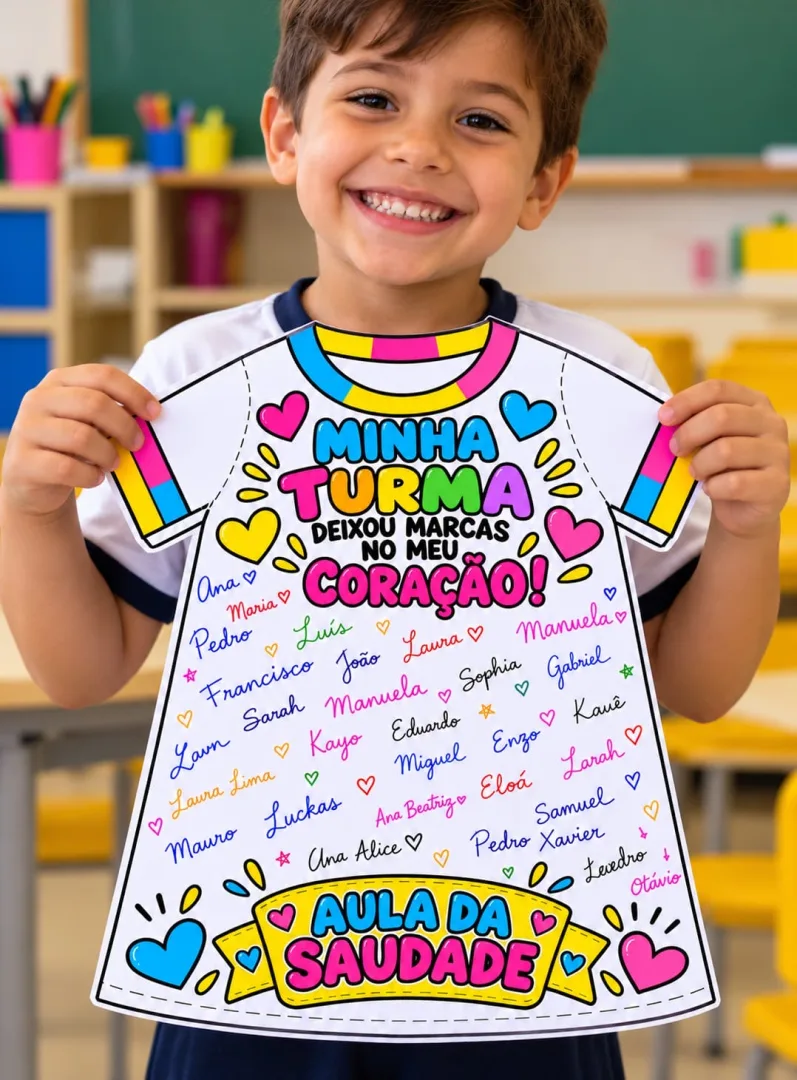 ❤️✨ AULA DA SAUDADE – CAMISETA DA SAUDADE! 👕💕 💰7,00 Que tal transformar a despedida da turma em uma lembrança inesque — imagem 3