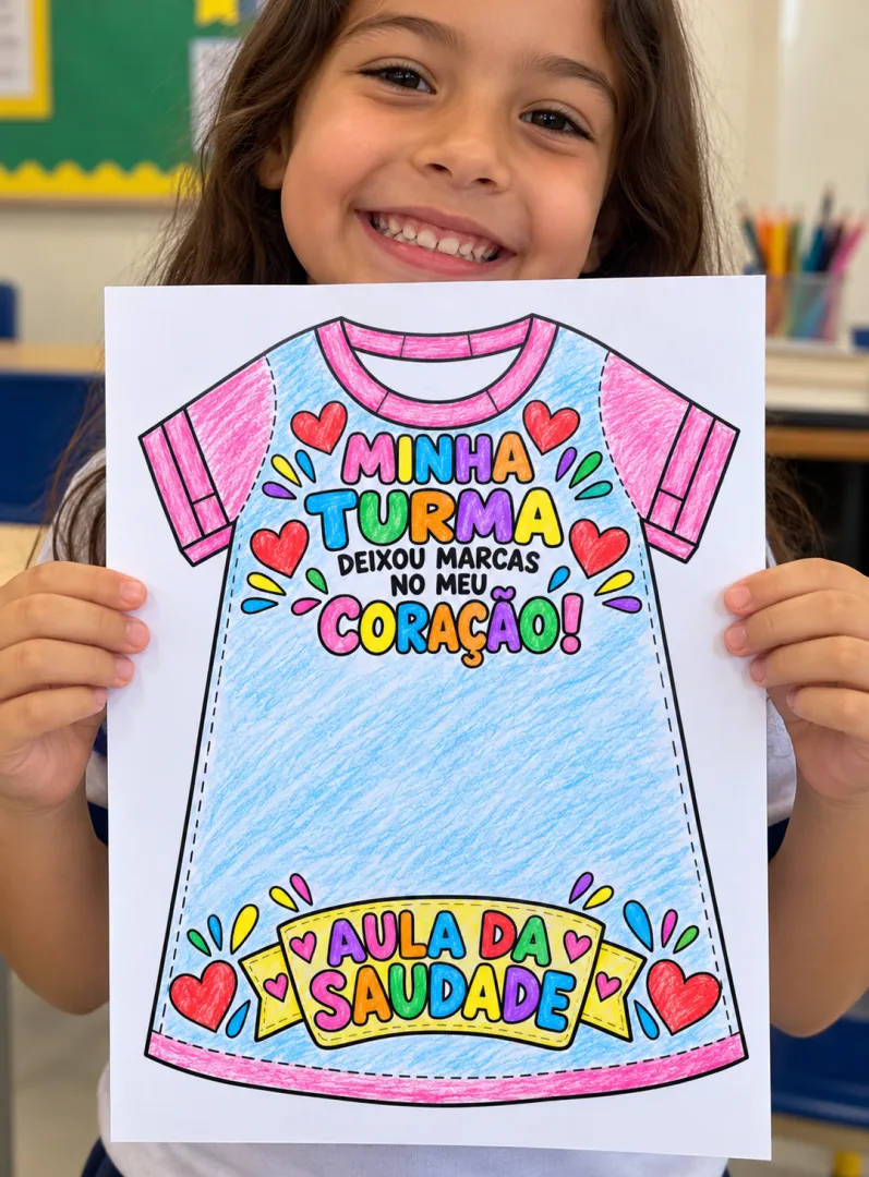 Aula da Saudade – Camiseta e Painel para Imprimir - PDF — imagem 3