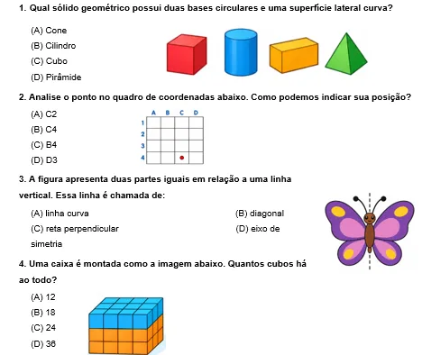 Avaliação de Matemática para o 5º Ano – 4º Bim - Gabarito em pdf — imagem 2
