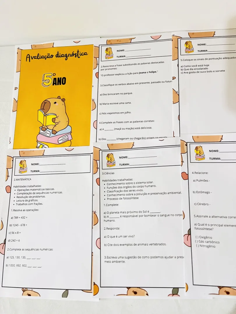 Avaliação Diagnóstica 5º Ano PDF - Leitura, Escrita e Matemática — imagem 2