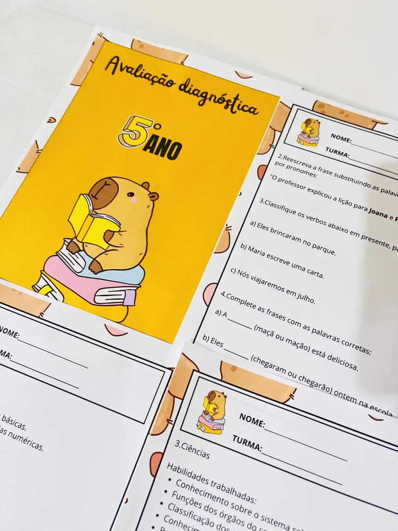 Avaliação Diagnóstica 5º Ano PDF - Leitura, Escrita e Matemática — imagem 3