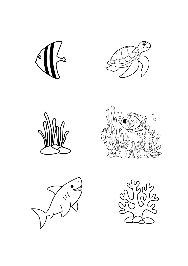 Aventura no fundo do Mar - colorir, recortar  -PDF — imagem 2