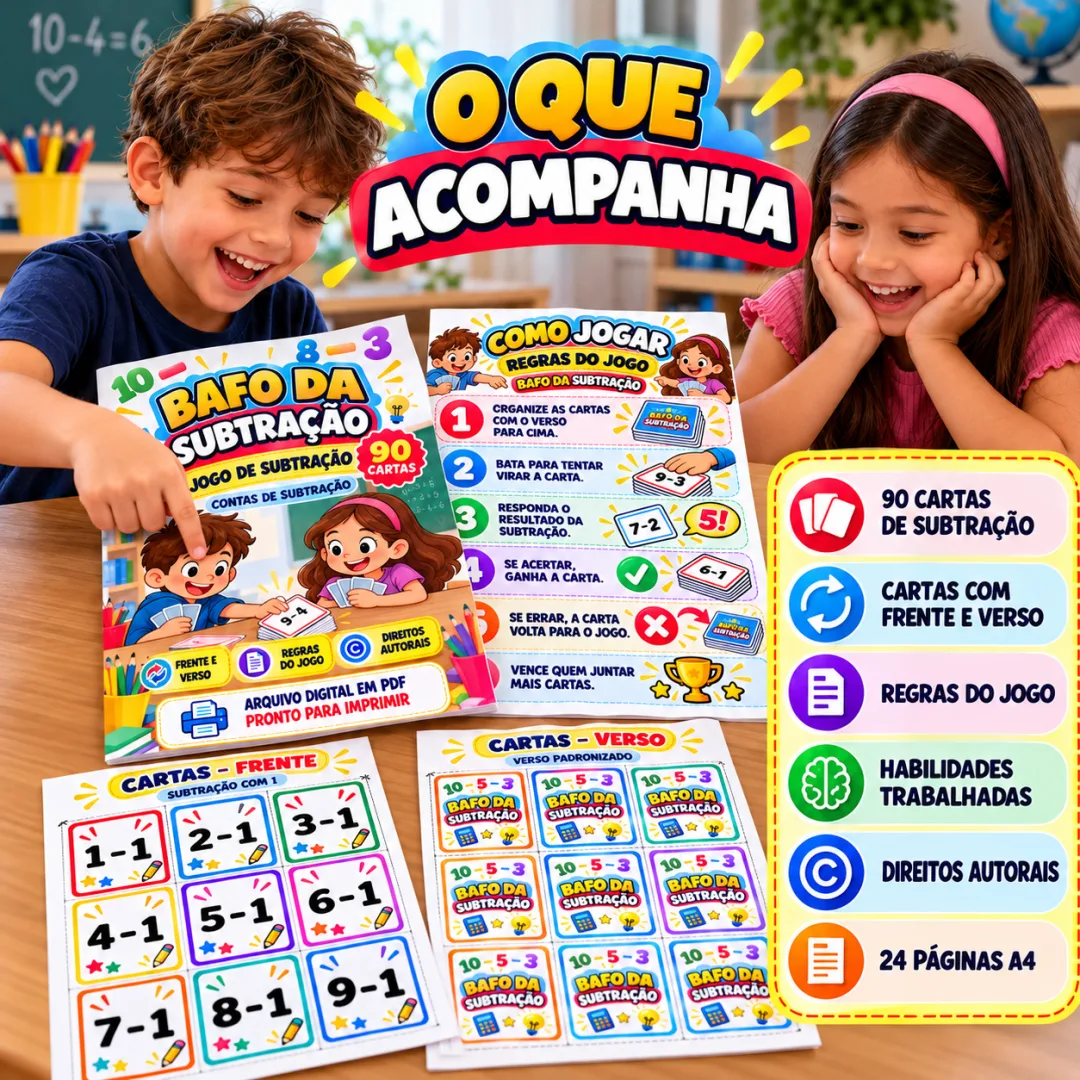 Bafo da Subtração – Jogo Matemático em PDF — imagem 3