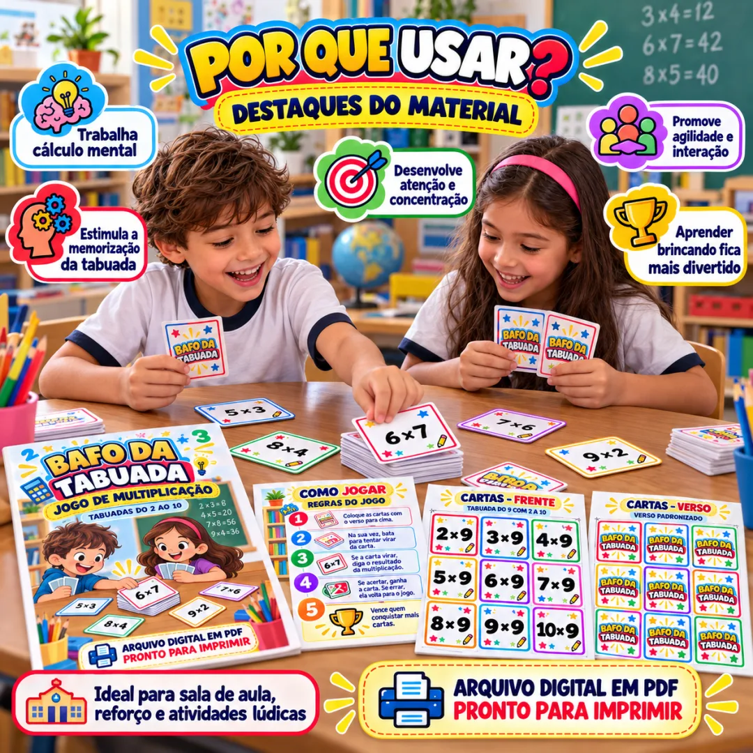 Bafo da Tabuada – Jogo de Multiplicação em PDF — imagem 3