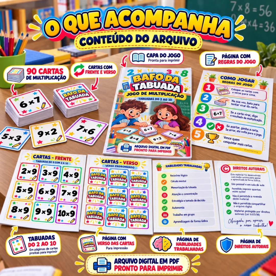 Bafo da Tabuada – Jogo de Multiplicação em PDF — imagem 5