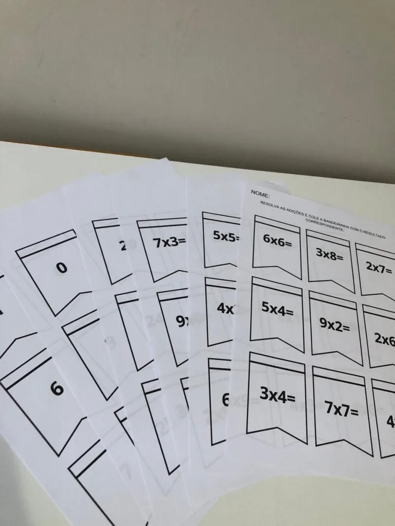 Bandeirinhas da Multiplicação — Pronto para Imprimir — imagem 2