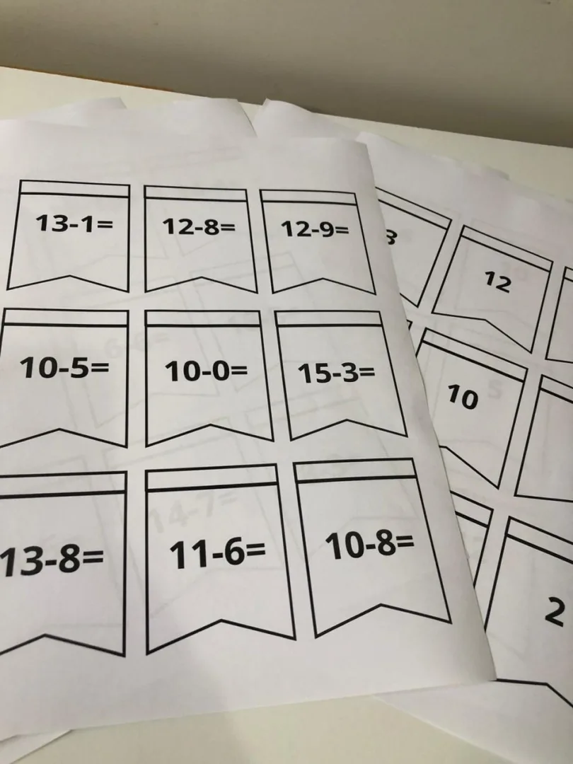 Bandeirinhas da Subtração — Pronto para Imprimir — imagem 2
