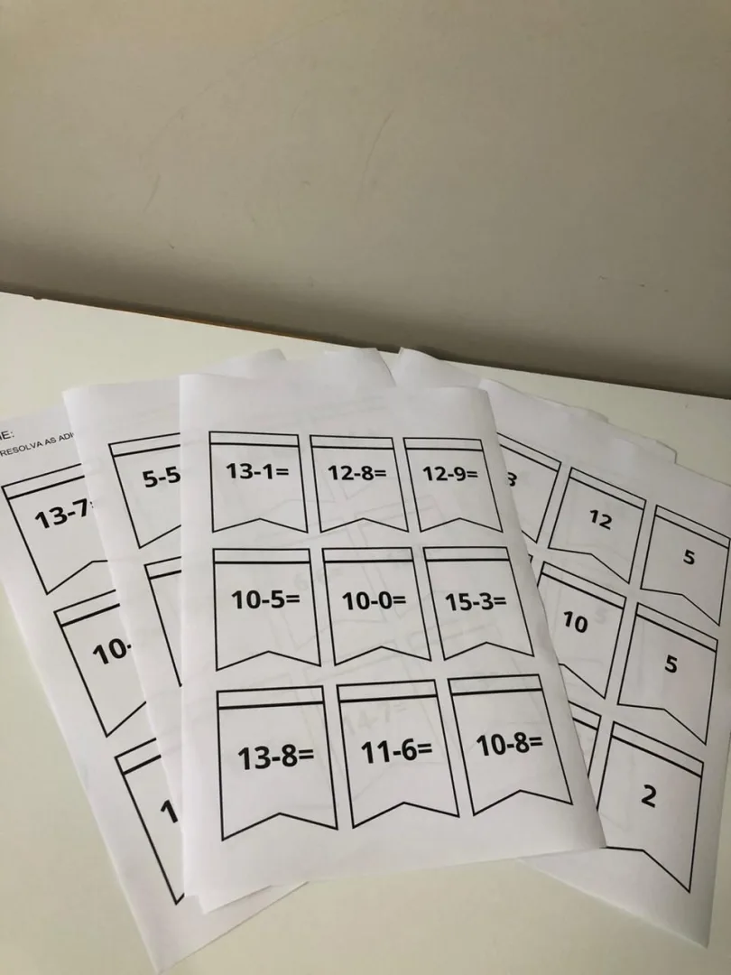 Bandeirinhas da Subtração — Pronto para Imprimir — imagem 3