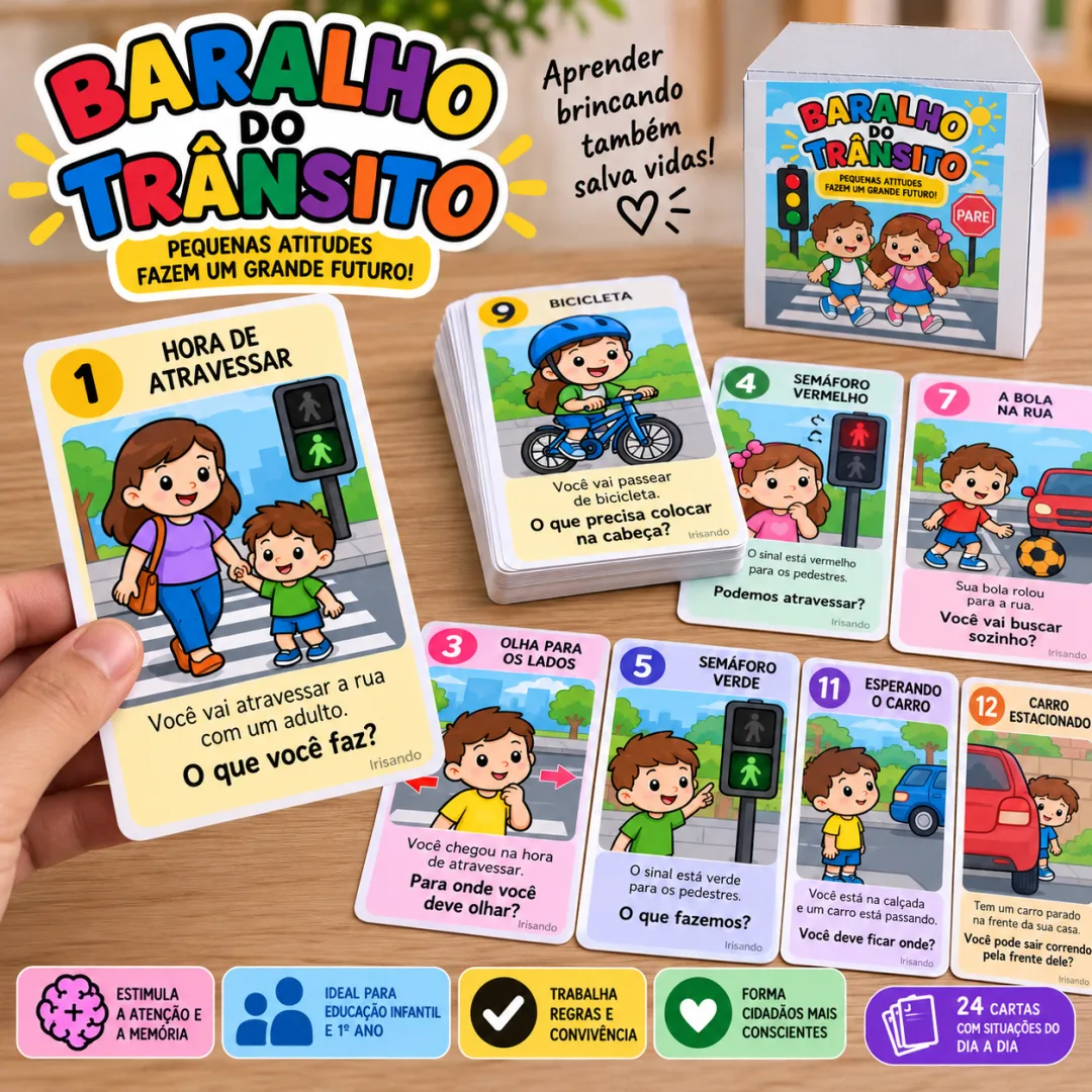 BARALHO DO TRÂNSITO — 24 CARTAS PARA EDUCAÇÃO INFANTIL — imagem 4