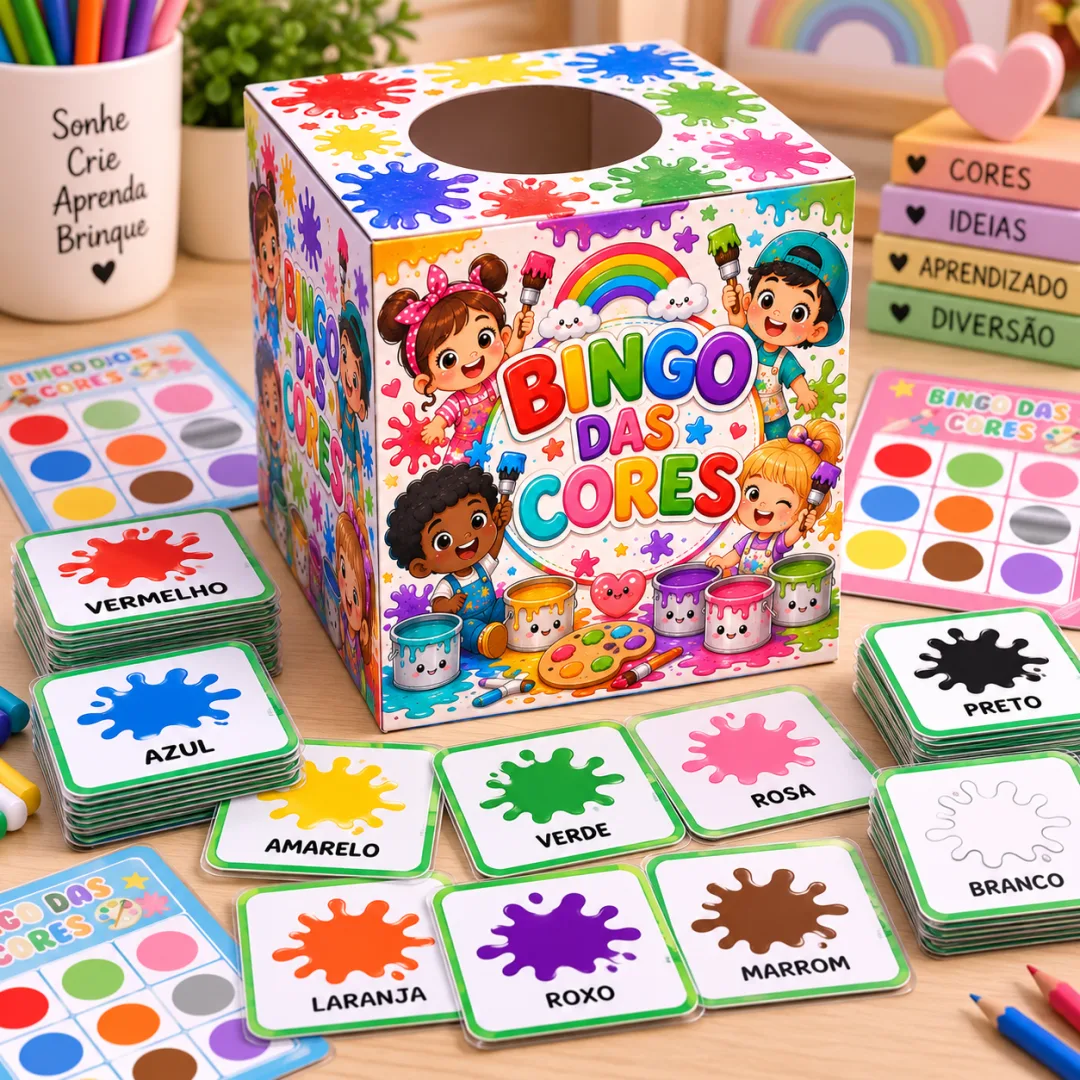 Bingo das Cores - Educação Infantil - PDF com 20 Cartelas — imagem 3