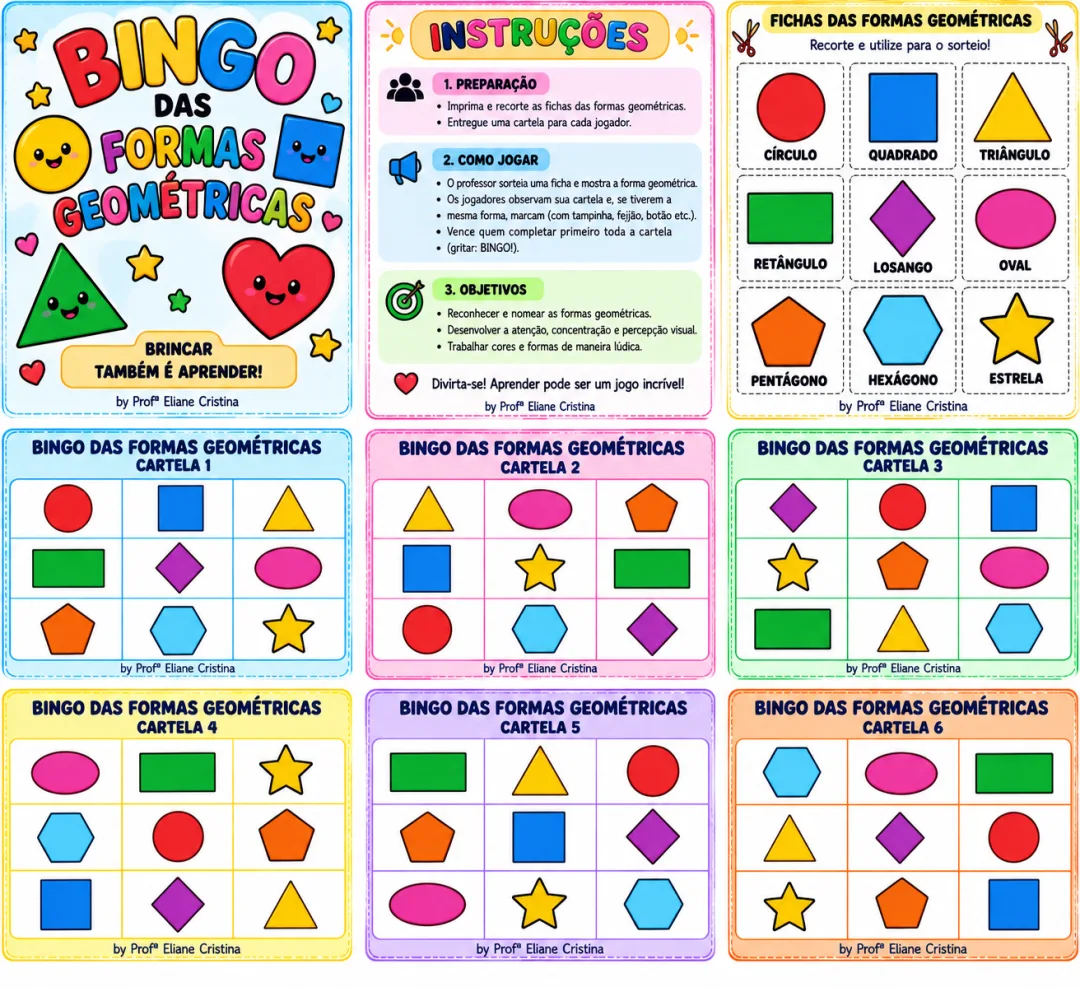 Bingo das Formas Geométricas - Educação Infantil - PDF — imagem 3
