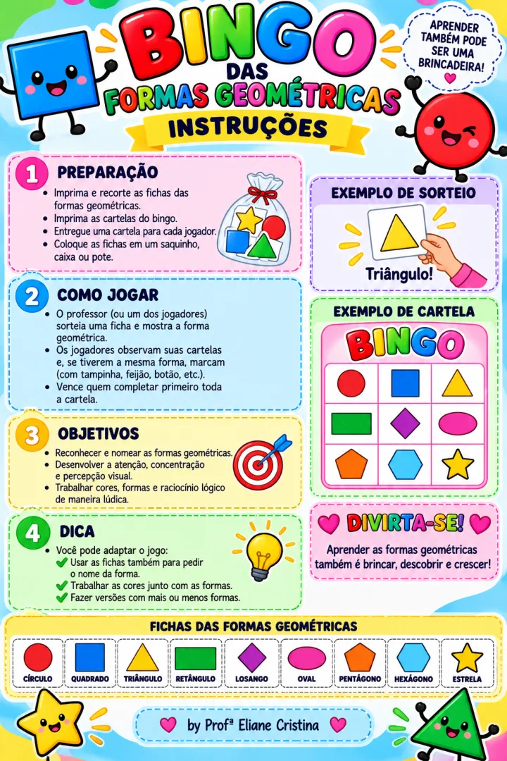 Bingo das Formas Geométricas - Educação Infantil - PDF — imagem 6