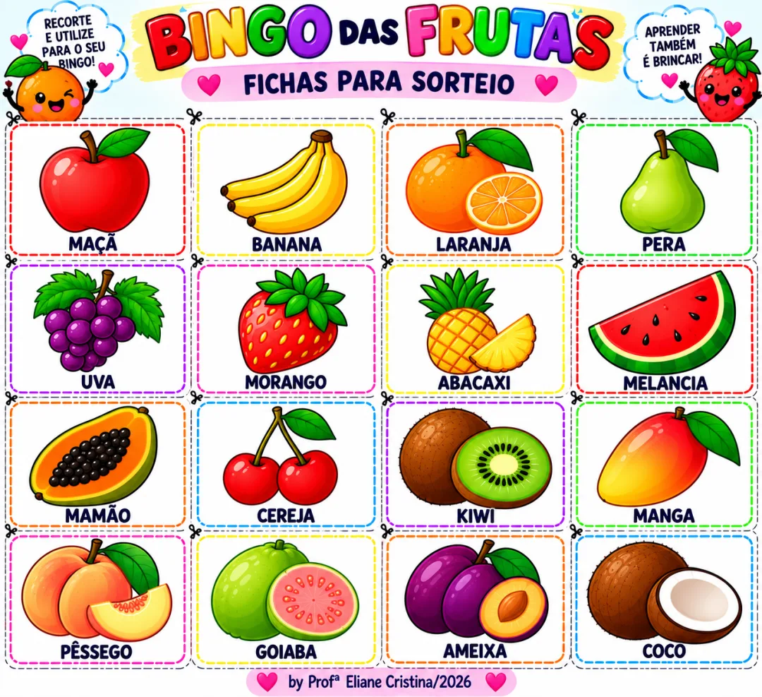 Bingo das Frutas - Educação Infantil - PDF 32 páginas  — imagem 4