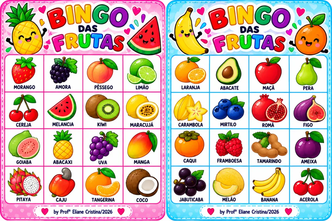 Bingo das Frutas - Educação Infantil - PDF 32 páginas  — imagem 6