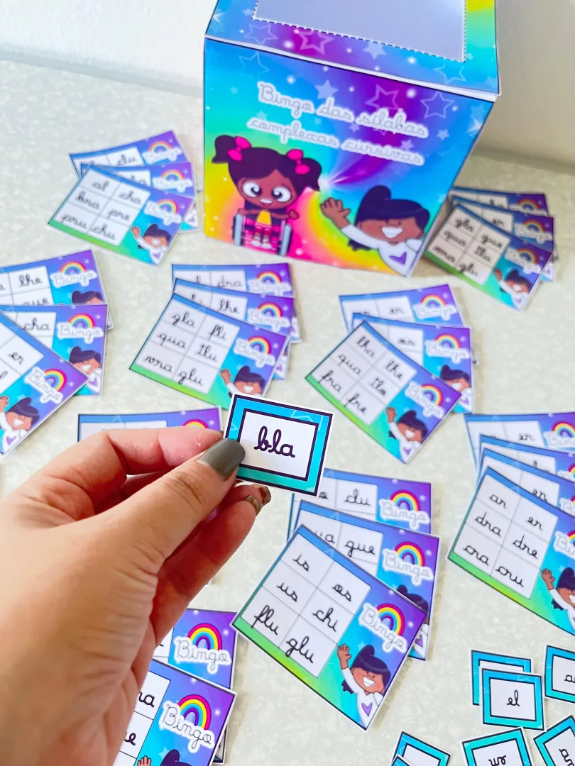 Bingo das sílabas complexas cursivas - Alfabetização- PDF — imagem 3