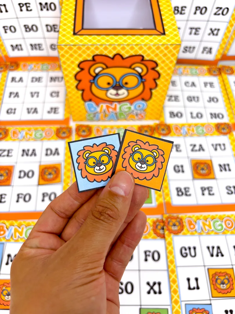 Bingo das Sílabas Simples em PDF - Tema Leãozinho: Kit Completo — imagem 5