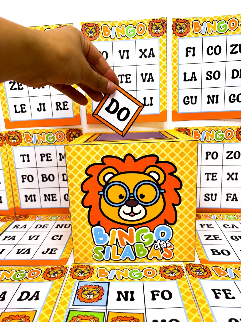 Bingo das Sílabas Simples em PDF - Tema Leãozinho: Kit Completo — imagem 2