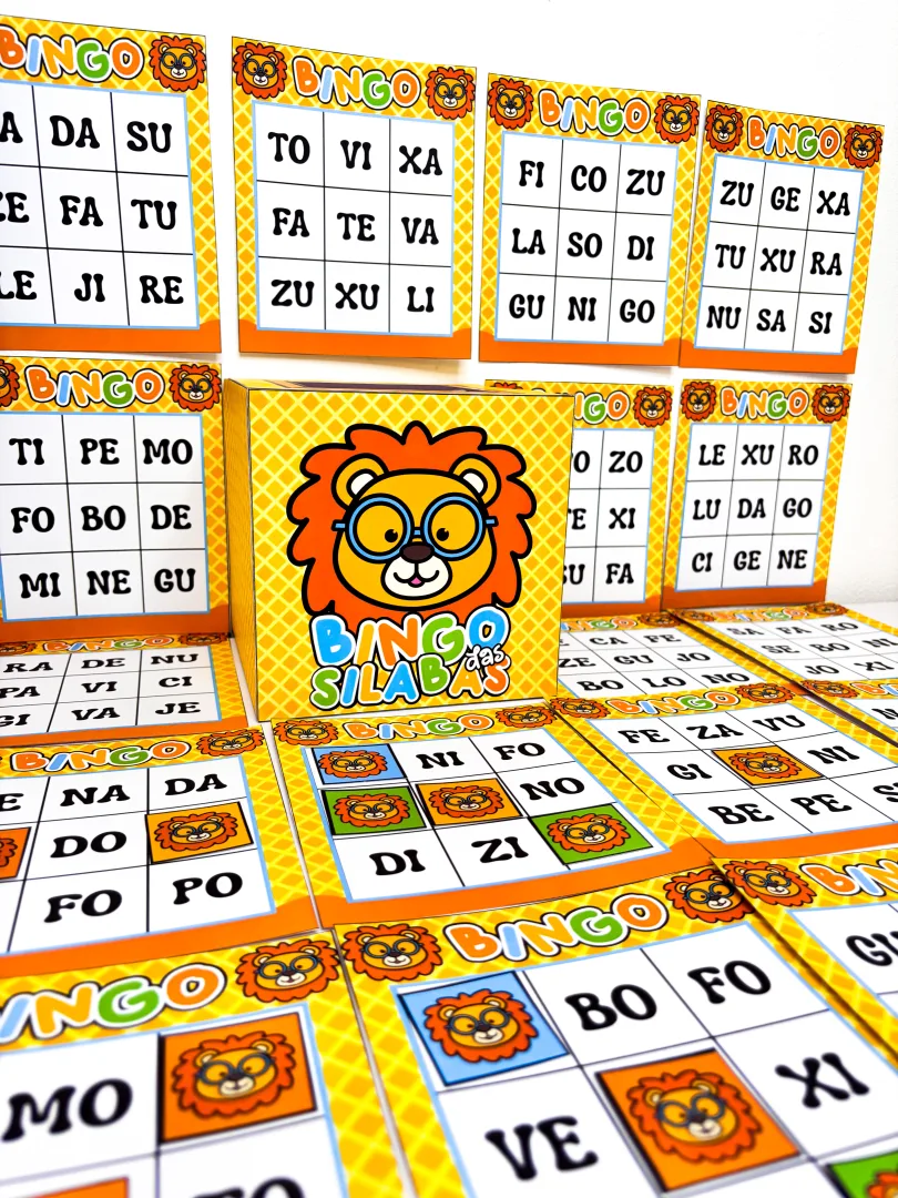 Bingo das Sílabas Simples em PDF - Tema Leãozinho: Kit Completo — imagem 6