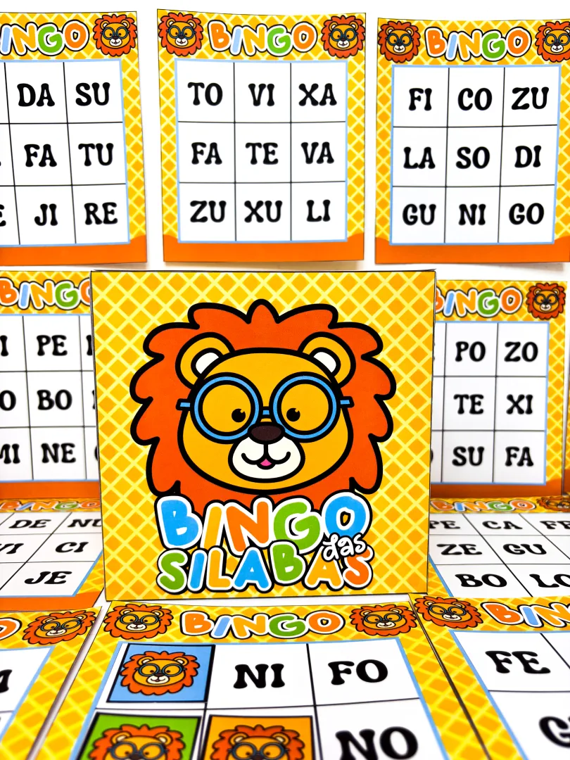 Bingo das Sílabas Simples em PDF - Tema Leãozinho: Kit Completo — imagem 4